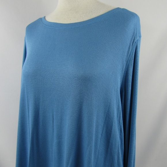 INC Blue Ribbed Knit Top L/S Choose Plus Sz 1X - Picture 2 of 6